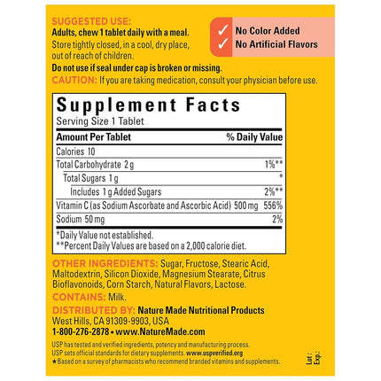 Nature Made Chewable Vitamin C 500 mg Tablets, 150 Count Value Size