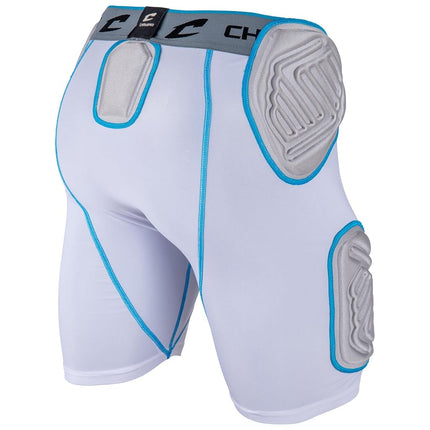 Pantalón Protector de Fútbol Americano con 5 Almohadillas para Niños Champro Bull Rush, Blanco, Talla S EE. UU.