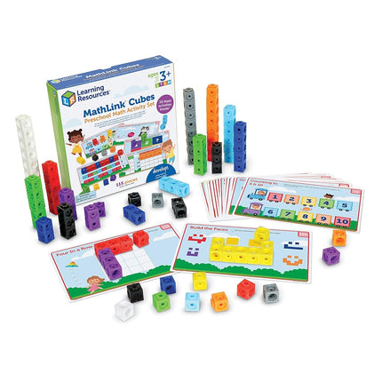 Learning Resources MathLink Cubes Preschool Math Activity Set - 115 Pieces, Ages 3+ Preschool STEM Activities, Math Activity Set and Games for Kids, Preschool Learning Activities, Homeschool Essentials