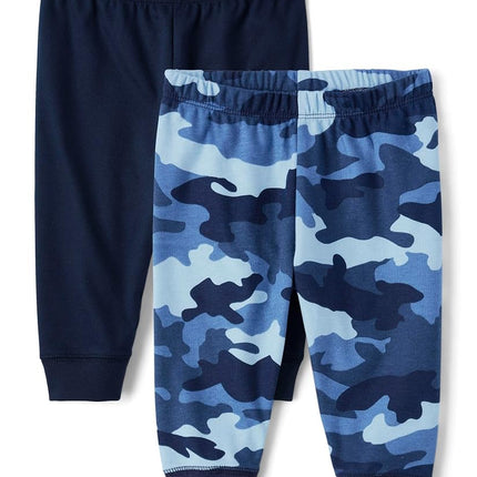 The Children's Place Baby Boys' Cotton Pants, Black/Camo 2-Pack, 18-24 Months