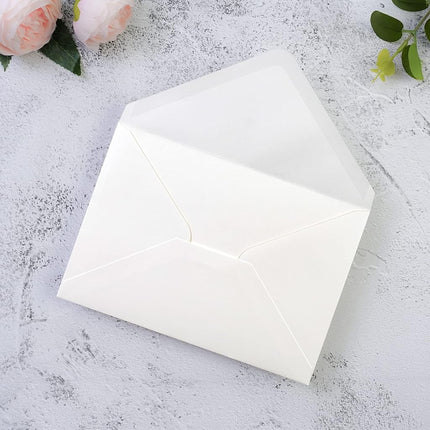 PONATIA 50 PCS/Pack A7 Envelopes, 5.25 x 7.5'' Shiny Ivory Envelopes, Perfect 5x7 Envelopes for Wedding Invitation Cards, Christmas Gift Cards Envelopes, Acrylic Invitations, Photos