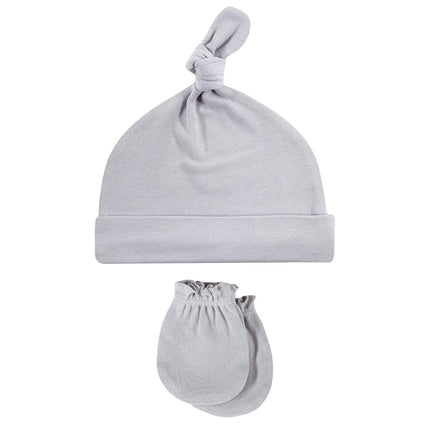 Hudson Baby Unisex Baby Cotton Cap and Scratch Mitten Set, Classic Car, 0-6 Months