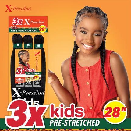 Sensationnel X-Pression Prestretched Braids-3X Kids 28in,1pk SM1B/30