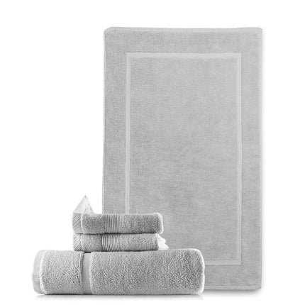 Hearth & Harbor 100% Ring Spun Cotton Bath Mat Towels - Luxury Towels - Ultra Soft & Highly Absorbent, Bathroom Towels, Floor Mat - Gray