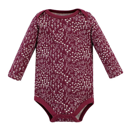 Lot de 5 bodys unisexe bébé Hudson Baby en coton à manches longues, motif petites fleurs d'amour, nouveau-né