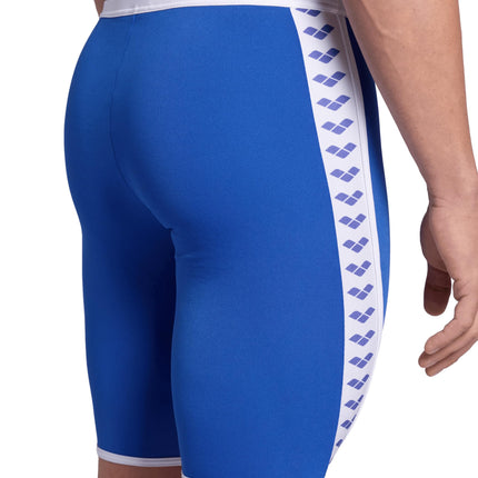 Arena Men's Performance Icons Solid Swim Jammer Trunks, Royal/White Logo, 24