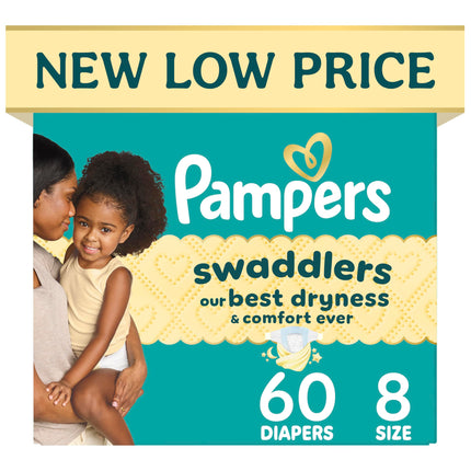 Swaddlers Diapers - Size 8, 60 Count, Ultra Soft D