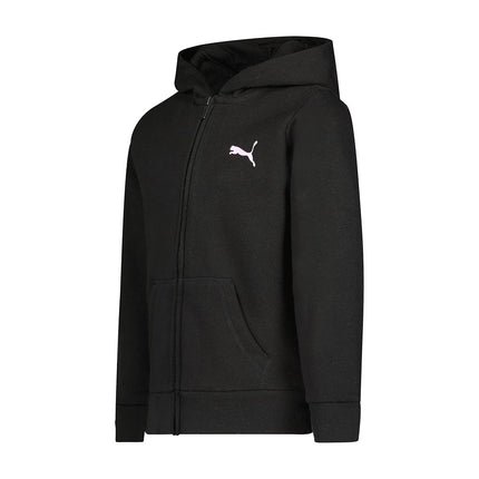 PUMA Girls' Core Logo Zip Up Hoodie, Puma Black, 6XS