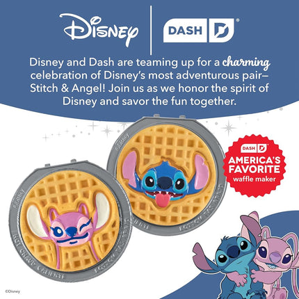 Disney | DASH Removable Ceramic Waffle Plates 2-Pack for the MultiMaker® Mini Maker System (Stitch & Angel)