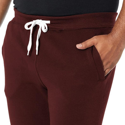 Southpole Men's 1570 Basic Active Fleece Jogger Sweatpants, Burgundy, Large