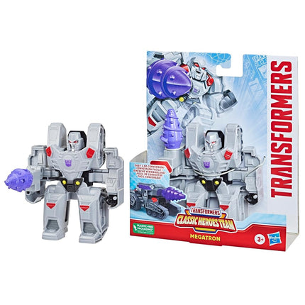 Transformers Equipo de Héroes Clásicos Megatron Juguete Convertidor, Figura de Acción de 11.4 cm, Para Niños de 3 Años en Adelante
