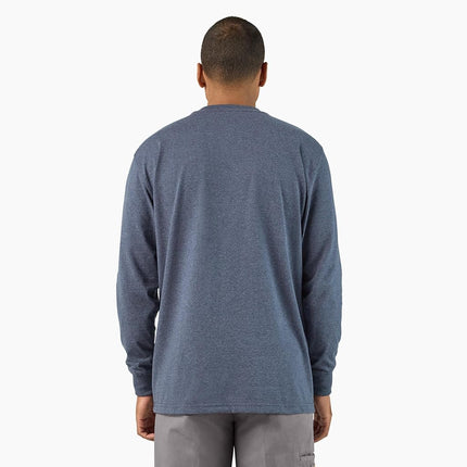 Dickies Men's Long Sleeve Heavyweight Crew Neck, Dark Denim Heather, Medium