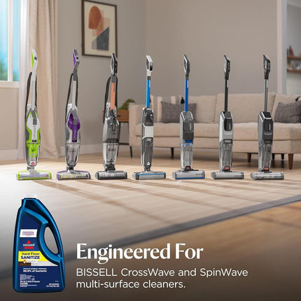BISSELL Hard Floor Sanitize Formula, 25041, 64 Fl Oz CrossWave & Spinwave, Use on Sealed Hard Floors, Orange Bloosom