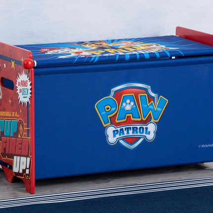 Delta Children PAW Patrol Toy Box Toy Box with Retractable Fabric Top, Blue