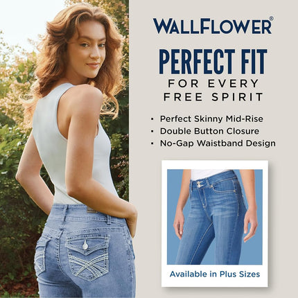WallFlower Women's InstaSoft Ultra Fit Skinny Jeans, Florence, 20 Plus