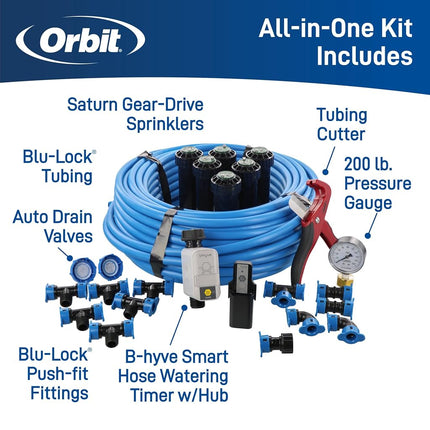 Orbit Sprinkler Kit, Blue, Black