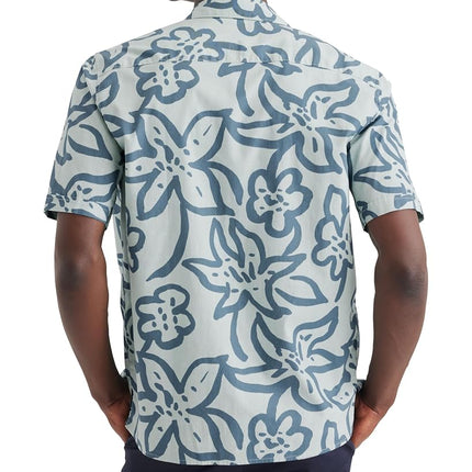 DOCKERS Mens Short Sleeve Camp Collar Shirt (Regular and Big & Tall), Green - Harbor Gray Mangrove (Slub), XL