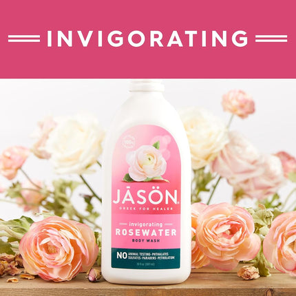 JASON Invigorating Rosewater Body Wash, 887 ml