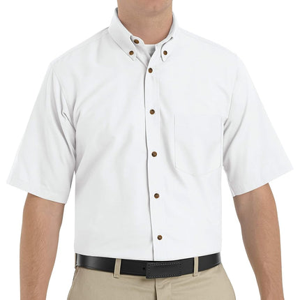 Red Kap Men's Size RK Poplin Dress Shirt, White, X-Large/Tall