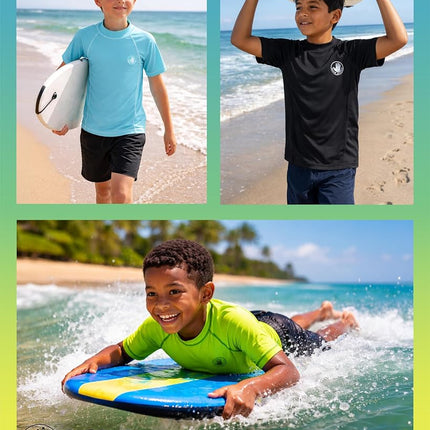 Camiseta de natación para niño Body Glove - UPF 50+ de secado rápido, protección solar, manga corta, para niños, ropa de baño (tallas: 5-14), manga corta, azul real, 5