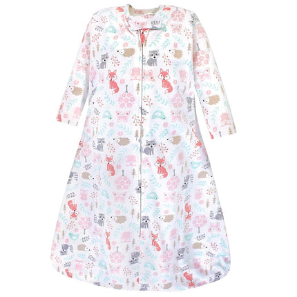 Hudson Baby Saco de Dormir de Jersey de Algodón de Manga Larga Unisex para Bebés, Niña Woodland, 0-6 Meses