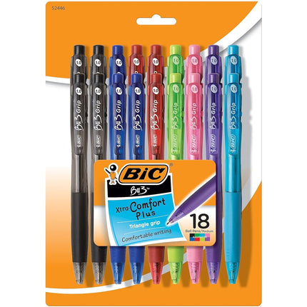 Bolígrafo retráctil BIC BU3, moda, paquete de 18