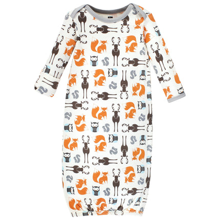Hudson Baby Baby-Girls Cotton Gowns, Unisex Moose, Preemie-Newborn