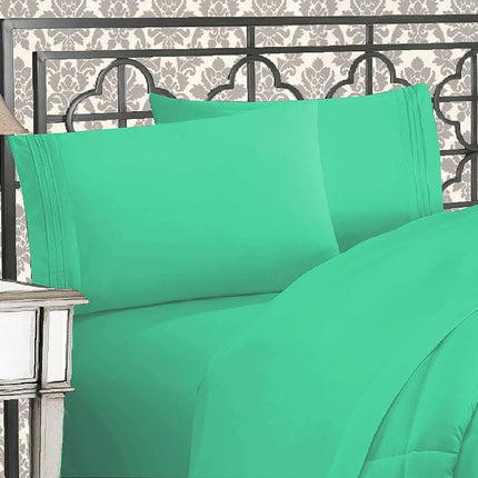 Elegant Comfort 1500 Thread Count Wrinkle & Fade Resistant Egyptian Quality Microfiber Ultra Soft Luxurious 2-Piece Pillowcases, King Size, Paradise Teal