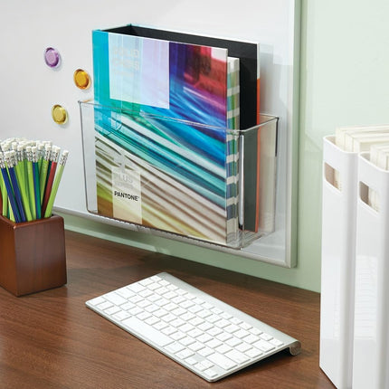 iDesign 66140 Large Affixx Peel and Stick Adhesive Kitchen Organizer Strong Hold, Clear X-Large
