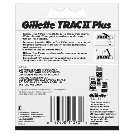 Gillette Trac II Men's Razor Blade Refills with Lubrastrip, 10 Count (Pack of 2), Mens Razors / Blades