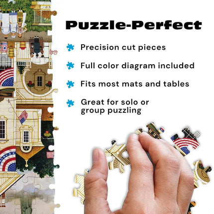 Buffalo Games - Charles Wysocki - Lady Liberty's Independence Day Enterprising - 500 Piece Jigsaw Puzzle for Adults Challenging Puzzle - Finished Size 21.25 x 15.00