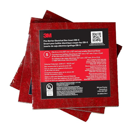 3M™ Fire Barrier Electrical Box Inserts EBI-4, 3.25 in x 3.25 in x 3/16 in, 40 Each/Case