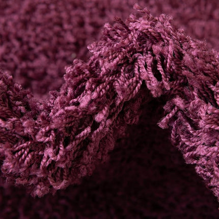 Alfombra alargada moderna de felpa Solo Solid Shag Collection de Unique Loom, color berenjena (0.91 x 3.05 m)