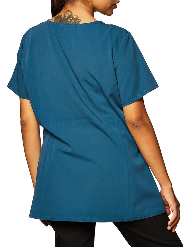 Camisa Dickies Scrubs Xtreme Stretch de corte joven con cuello en V para mujer, Caribe, XXG