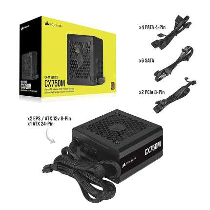 Corsair CX-M Series, CX750M, Modular Power Supply, 80 Plus Bronze