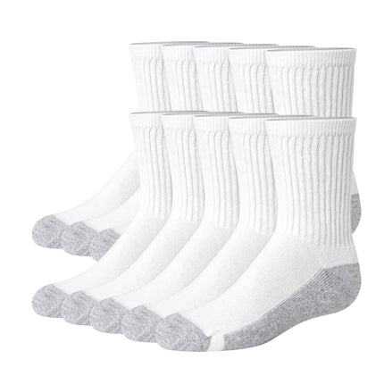 Hanes Boys' Uniform Crew, Moisture-Wicking Socks, 