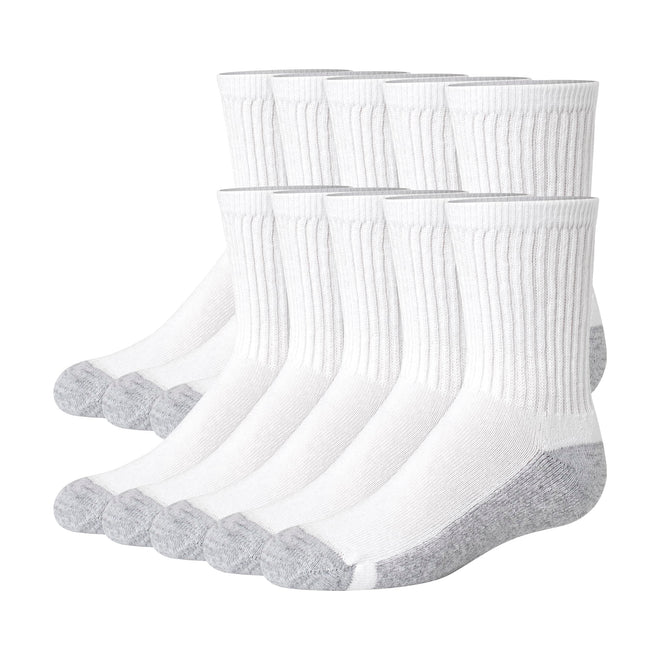 Hanes Boys' Uniform Crew, Moisture-Wicking Socks, 