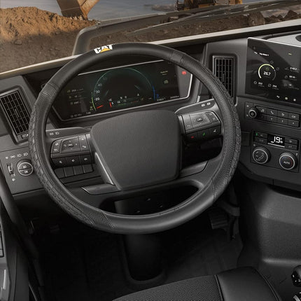 Cubierta del Volante DuraGrip Cat®, Tamaño Extragrande de 18 Pulgadas, Diseño de Agarre de Tracción Inspirado en la Banda de Rodadura, Cubierta de Volante Negra para RV, Semirremolque, Camión de Gran Tamaño