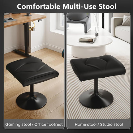 VECELO Office Foot Rest Under Desk Ottoman, Height Adjustable Footrest Simple Meeting Leg Rest for Desk, Relieve Stress, Better Posture, Video Gaming Foot Rest for Gaming Home Office, Black
