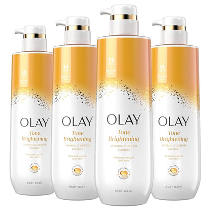 Gel de baño Olay con vitamina C y vitamina B3, limpiador y revitalizante, 20 oz. líq. (paquete de 4)