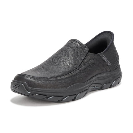 Skechers USA Zapatillas Respected-Elgin sin Cordones para Hombre, Bbk ( Negro/Negro ), 9.5 Ancho Especial