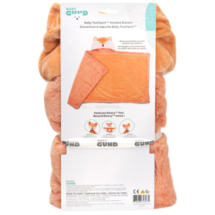 Manta con capucha GUND Baby Lil' Luvs, zorro Emory, manta de seguridad de felpa ultrasuave para bebés y recién nacidos