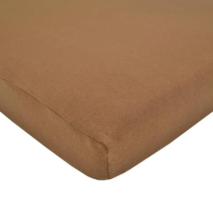 Sábana ajustable de punto de algodón 100% natural Supreme de American Baby Company para cunas estándar y colchones para niños pequeños, color chocolate, suave y transpirable, para niños y niñas, 71x132x23 (paquete de 1)