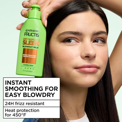 Garnier Fructis Style Anti-Humidity Smoothing Milk for Frizzy Hair, 5.2 Ounce Bottle, 3 Count