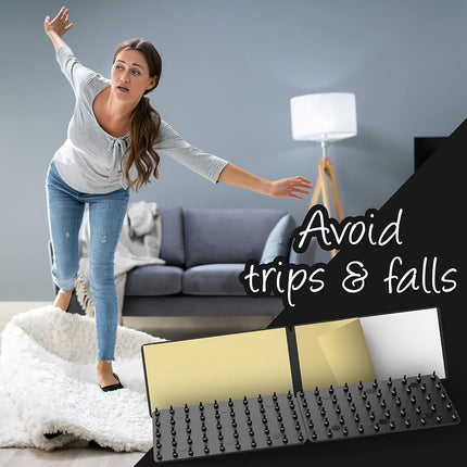 Medipaq Rug Grippers for Laminate Floor & Wooden Floors - 8-Pack Non Slip Rug & Carpet Grippers to Prevent from Slipping & Sliding - Non Slip Rug Underlay Alternative