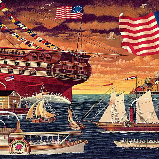 Buffalo Games - Charles Wyscki - Patriotic Harborview - 1000 Piece Jigsaw Puzzle for Adults - Challenging Puzzle Perfect for Game Nights - Finished Size is 26.75 x 19.75