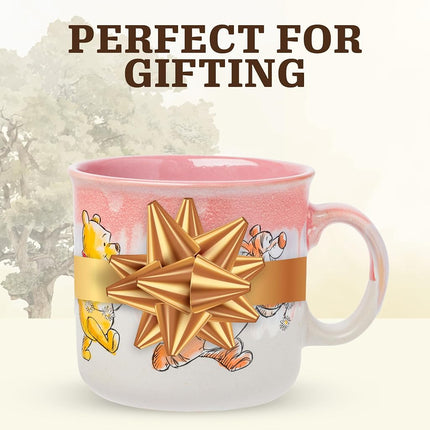 Silver Buffalo Winnie The Pooh Group Reactive Glaze Ceramic Camper Mug, 20 Ounces