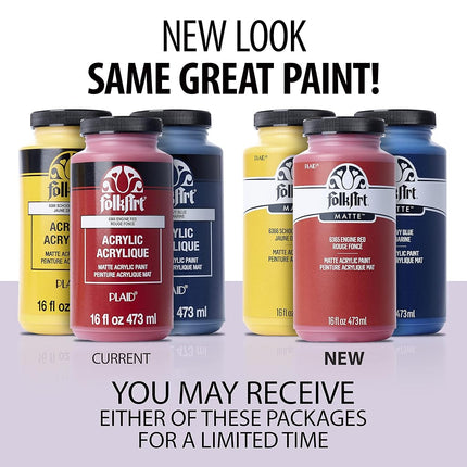 FolkArt 6364 Matte Acrylic Paint in Assorted Colors, 16 oz, Wicker White