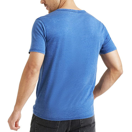 Lucky Brand Men's Venice Burnout Notch Neck Tee T Shirt, Monaco Blue, L UK