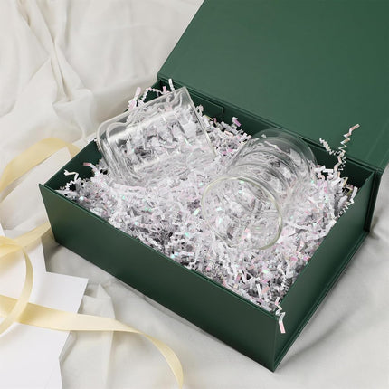 MUMUPACK Green Gift Box,10x7.3x3.5 Gift Boxes With Lids For Presents Includes Ribbon And Diy Printable Sticker Paper,Bridesmaid Proposal Box,Magnetic Gift Box For Birthday,Wedding,Graduation